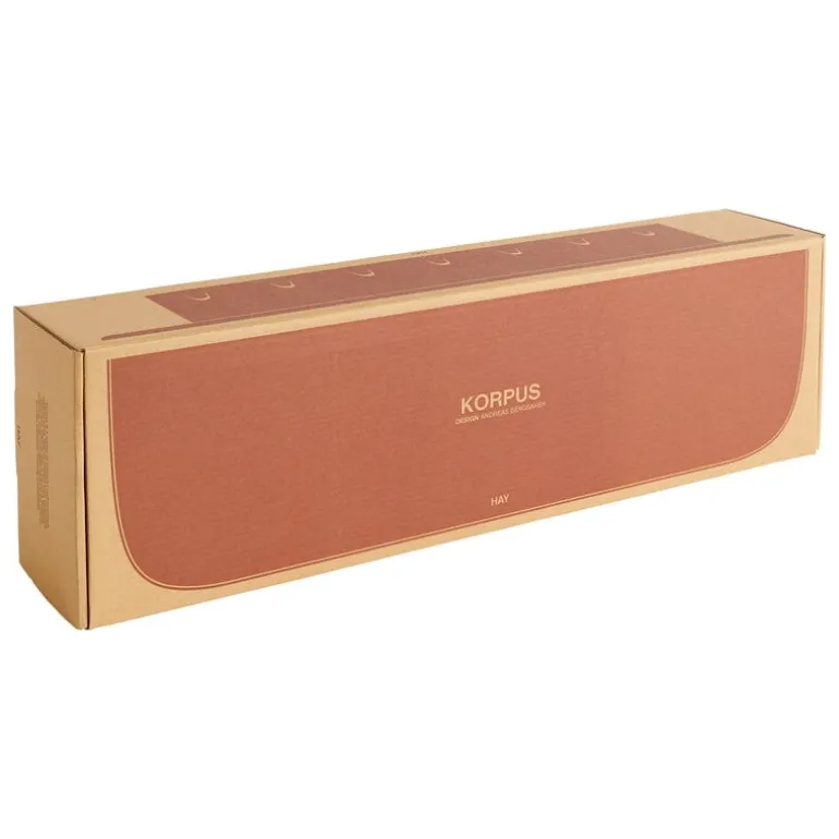 HAY Korpus shelf L, 7 hooks, brick red