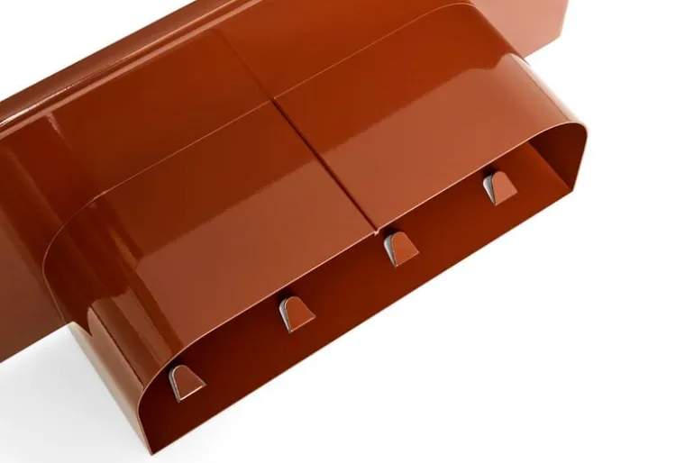 HAY Korpus shelf M, 4 hooks, brick red