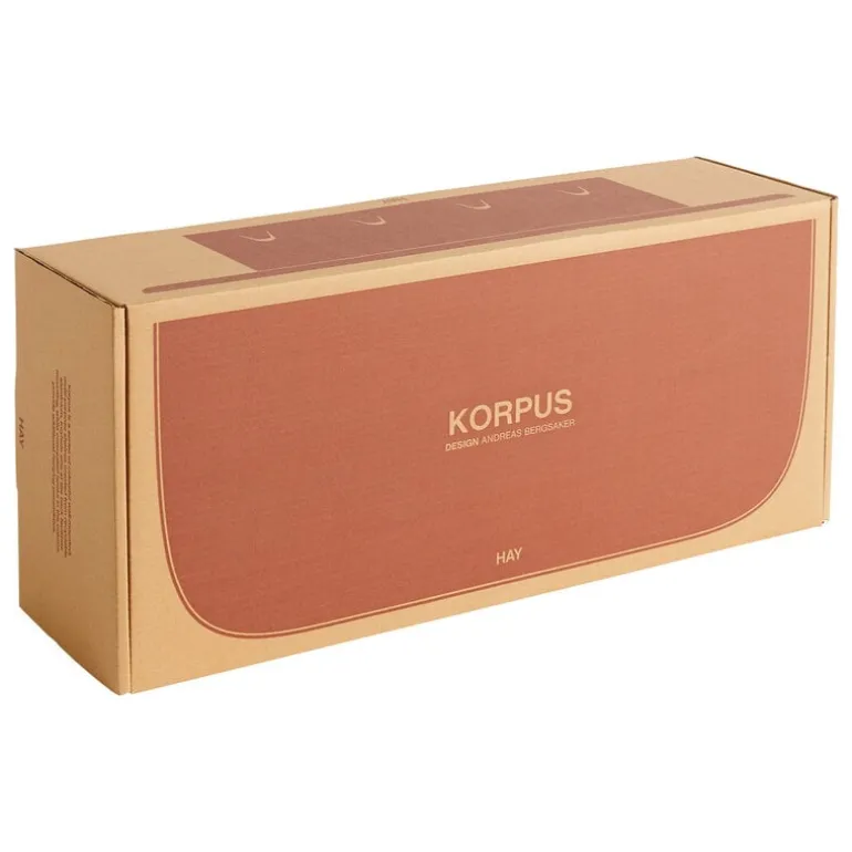 HAY Korpus shelf M, 4 hooks, brick red