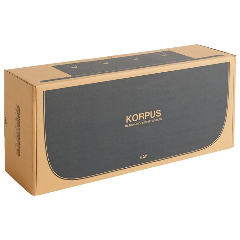 HAY Korpus shelf M, 4 hooks, midnight blue