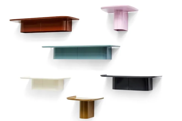 HAY Korpus shelf M, 4 hooks, cream