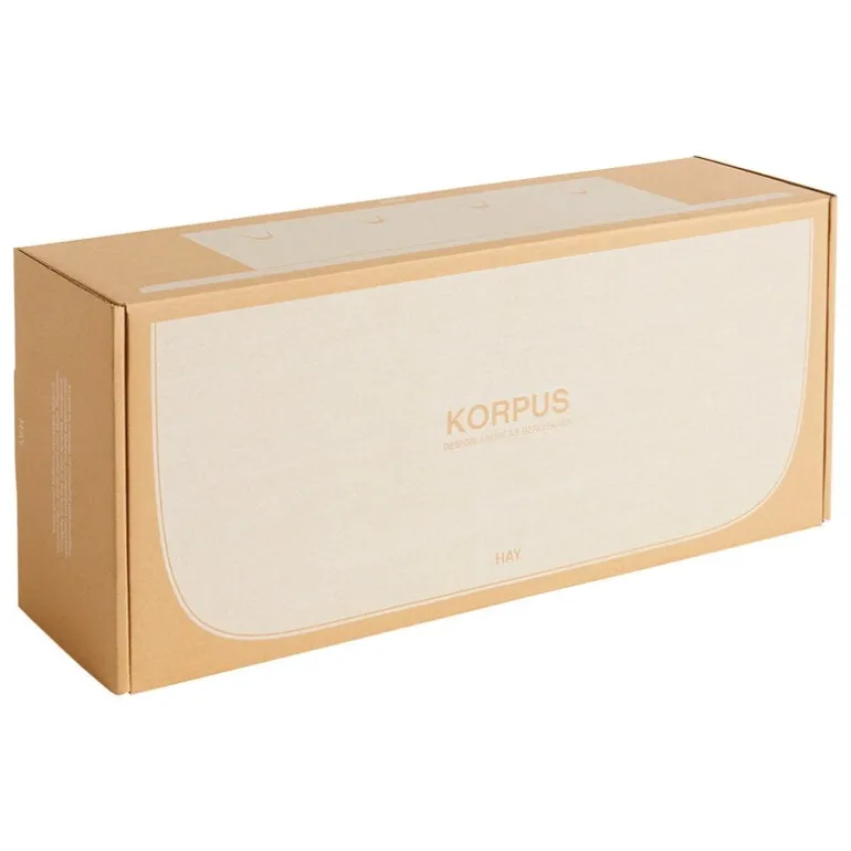 HAY Korpus shelf M, 4 hooks, cream