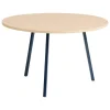 HAY Loop Stand round table, 120 cm, deep blue - lacquered oak