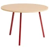 HAY Loop Stand round table, 105 cm, maroon red - lacquered oak