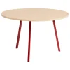 HAY Loop Stand round table, 120 cm, maroon red - lacquered oak