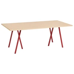 HAY Loop Stand table, 200 cm, maroon red -lacquered oak