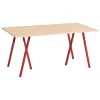 HAY Loop Stand table, 160 cm, maroon red - lacquered oak