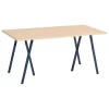 HAY Loop Stand table, 160 cm, deep blue - lacquered oak