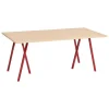HAY Loop Stand, table 180 cm, maroon red -lacquered oak