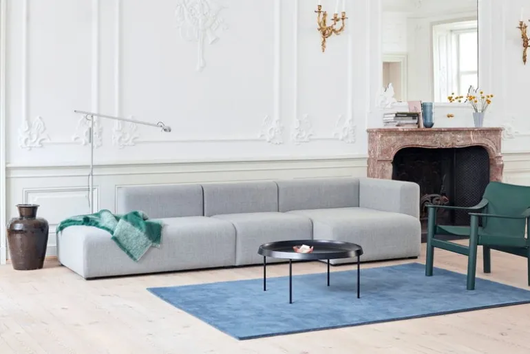 HAY Mags Soft sofa, Comb.4 low arm left, Linara 443 - light grey