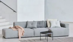 HAY Mags Soft sofa, Comb.4 low arm left, Linara 443 - light grey