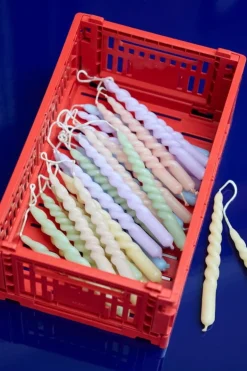 HAY Mini Swirl candles, 10 pcs, light green