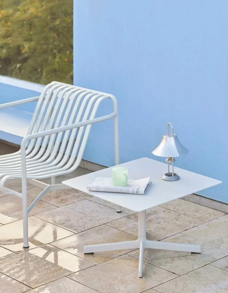 HAY Mousqueton Portable table lamp, brushed stainless steel