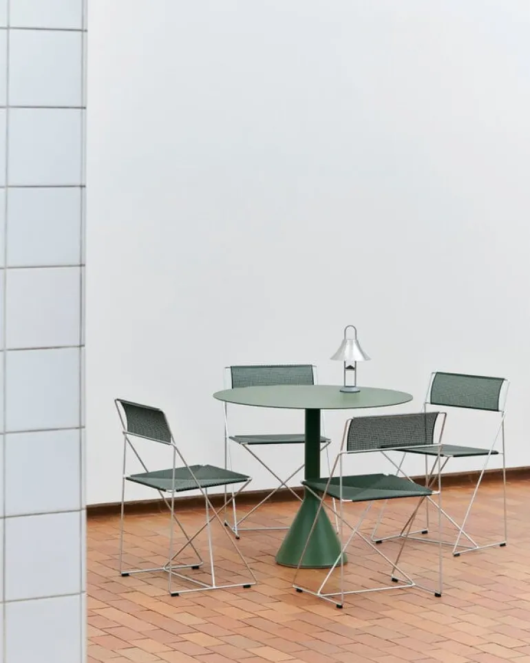 HAY Mousqueton Portable table lamp, brushed stainless steel