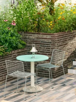 HAY Mousqueton Portable table lamp, brushed stainless steel