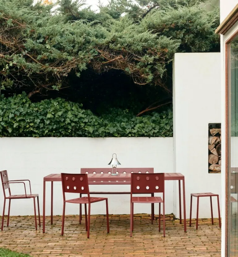 HAY Mousqueton Portable table lamp, brushed stainless steel