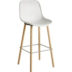 HAY Neu 12 bar stool, cream white - oak - steel