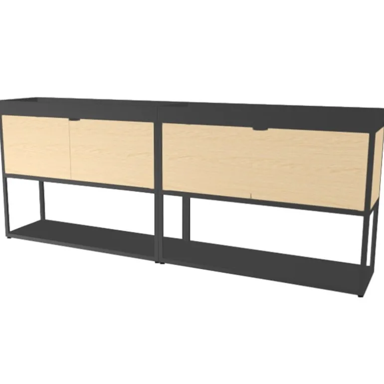 HAY New Order shelving package with sliding doors, charcoal - ash