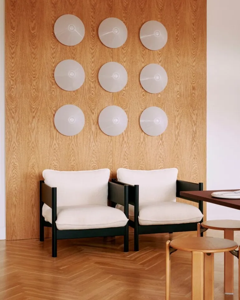 HAY Ono flush mount, hardwired, 35 cm, white opal acrylic