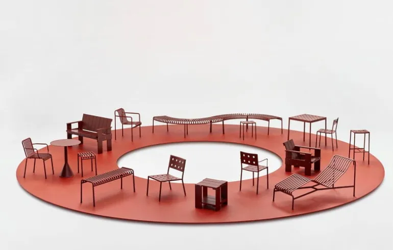 HAY Palissade Cone table, 70 cm, iron red