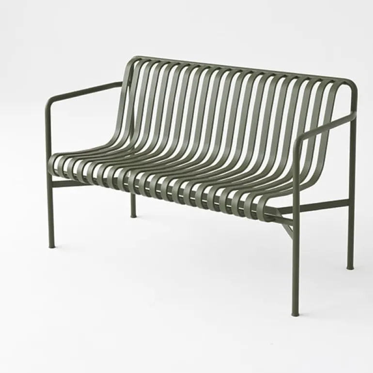 HAY Palissade dining bench, sky grey