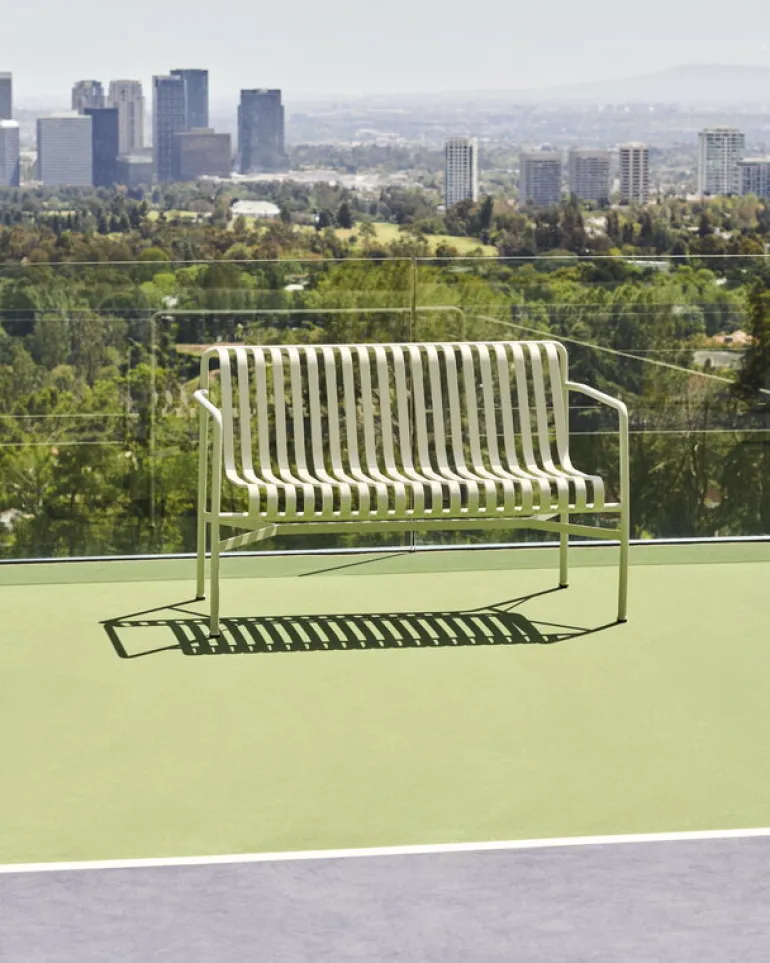 HAY Palissade dining bench, sky grey