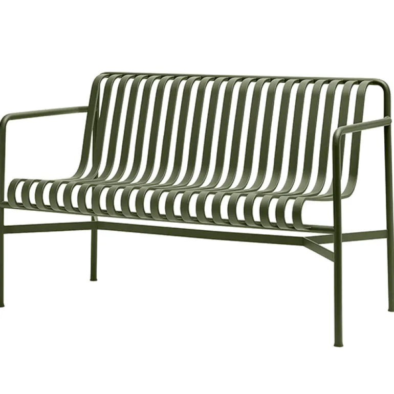 HAY Palissade dining bench, olive