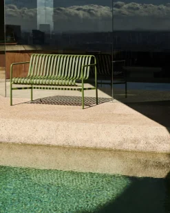 HAY Palissade dining bench, olive