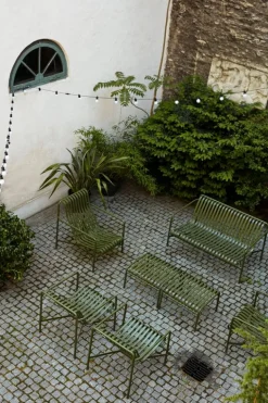 HAY Palissade dining bench, olive