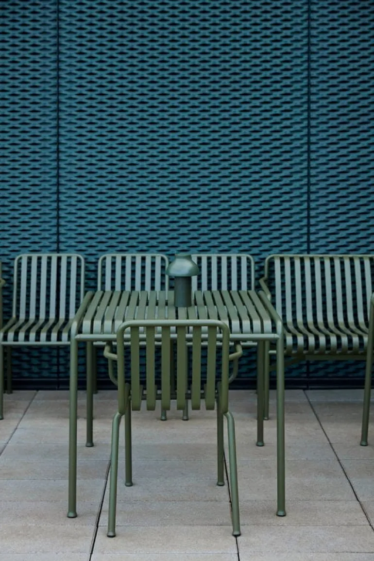 HAY Palissade dining bench, olive