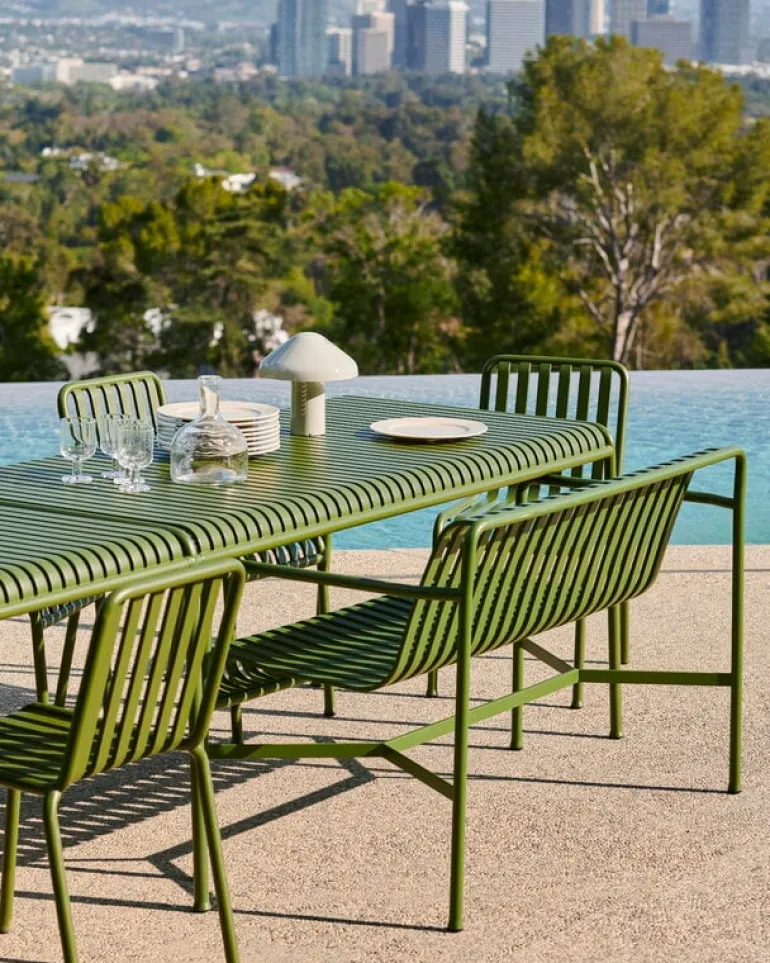 HAY Palissade dining bench, olive