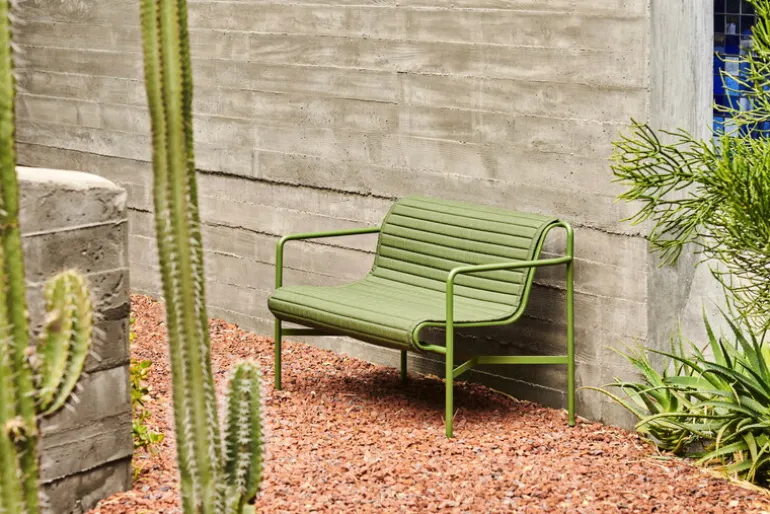 HAY Palissade dining bench, olive