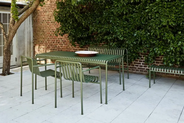 HAY Palissade dining bench, olive