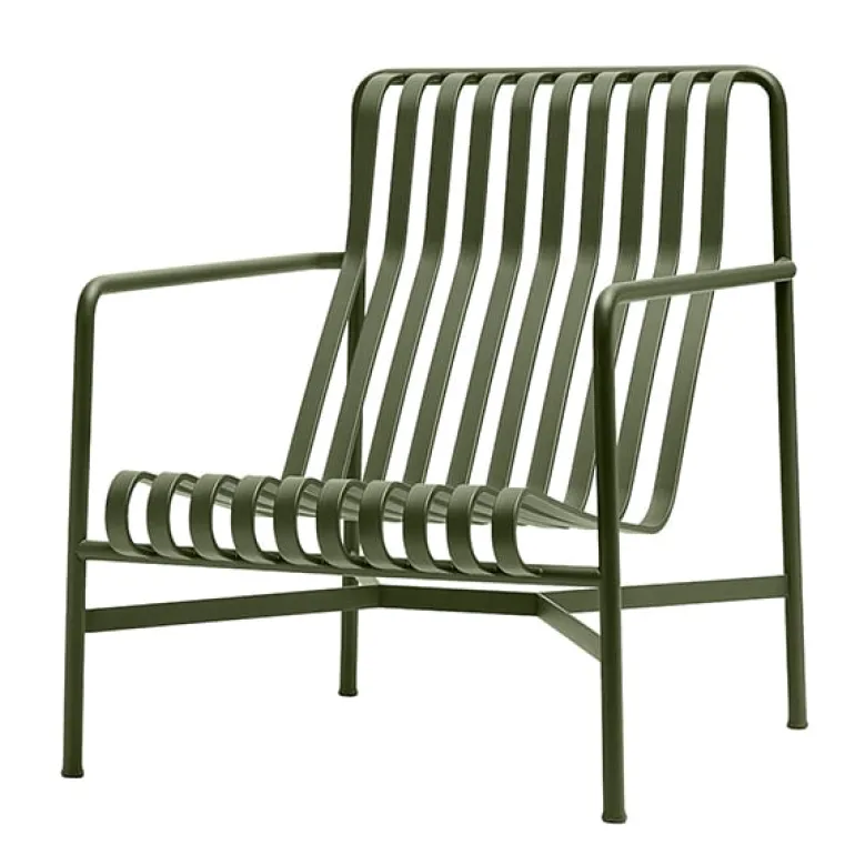 HAY Palissade lounge chair, high, olive