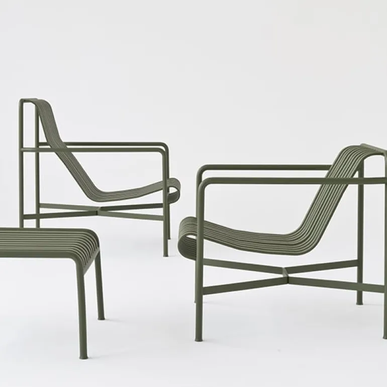 HAY Palissade lounge chair, high, olive