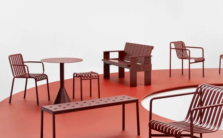 HAY Palissade lounge chair, low, iron red