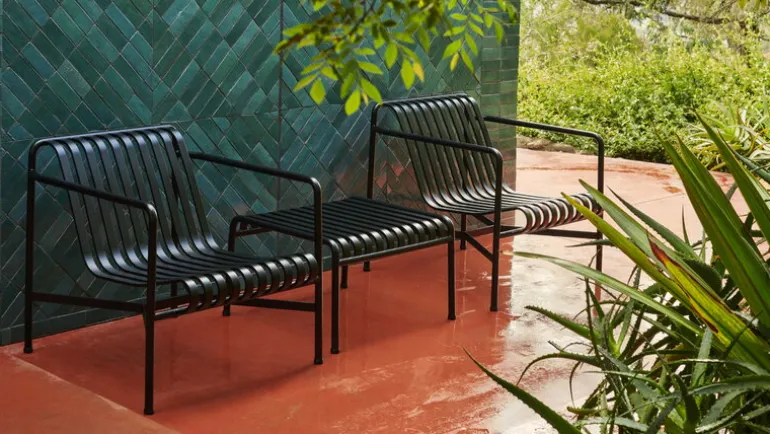 HAY Palissade ottoman, anthracite