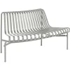 HAY Palissade Park dining bench add-on, out, sky grey