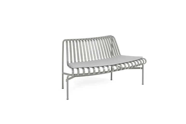 HAY Palissade Park dining bench add-on, out, sky grey
