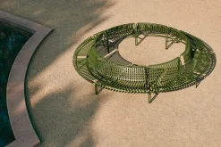 HAY Palissade Park dining bench add-on, out, olive