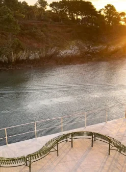 HAY Palissade Park dining bench add-on, out, olive