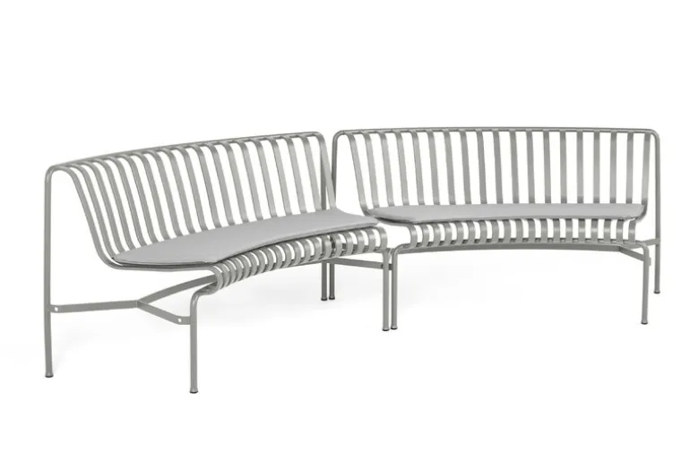 HAY Palissade Park dining bench, in-in, set of 2, sky grey