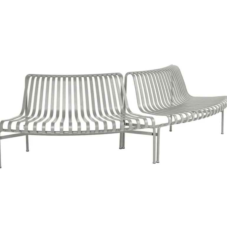 HAY Palissade Park dining bench, out-out, set of 2, sky grey