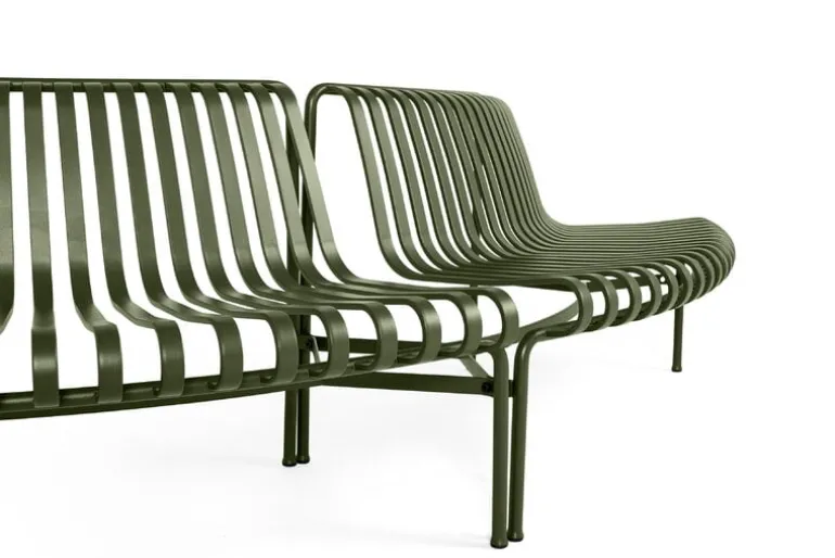 HAY Palissade Park dining bench, out-out, set of 2, sky grey