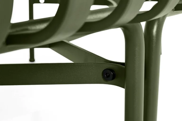 HAY Palissade Park dining bench, in-out, set of 2, olive