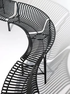 HAY Palissade Park dining bench add-on, out, anthracite