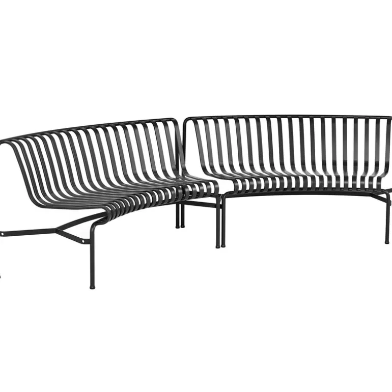HAY Palissade Park dining bench, in-in, set of 2, anthracite
