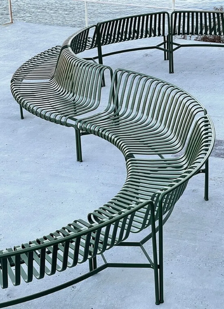 HAY Palissade Park dining bench, in-in, set of 2, anthracite