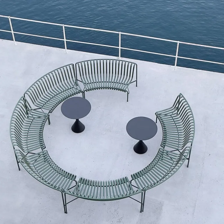 HAY Palissade Park dining bench, in-in, set of 2, anthracite