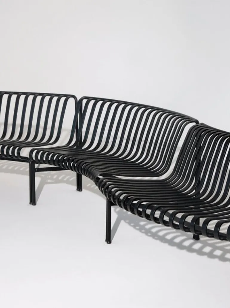 HAY Palissade Park dining bench, in-in, set of 2, anthracite